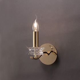 Nydia French Gold Crystal Wall Lights Diyas Armed Wall Lights